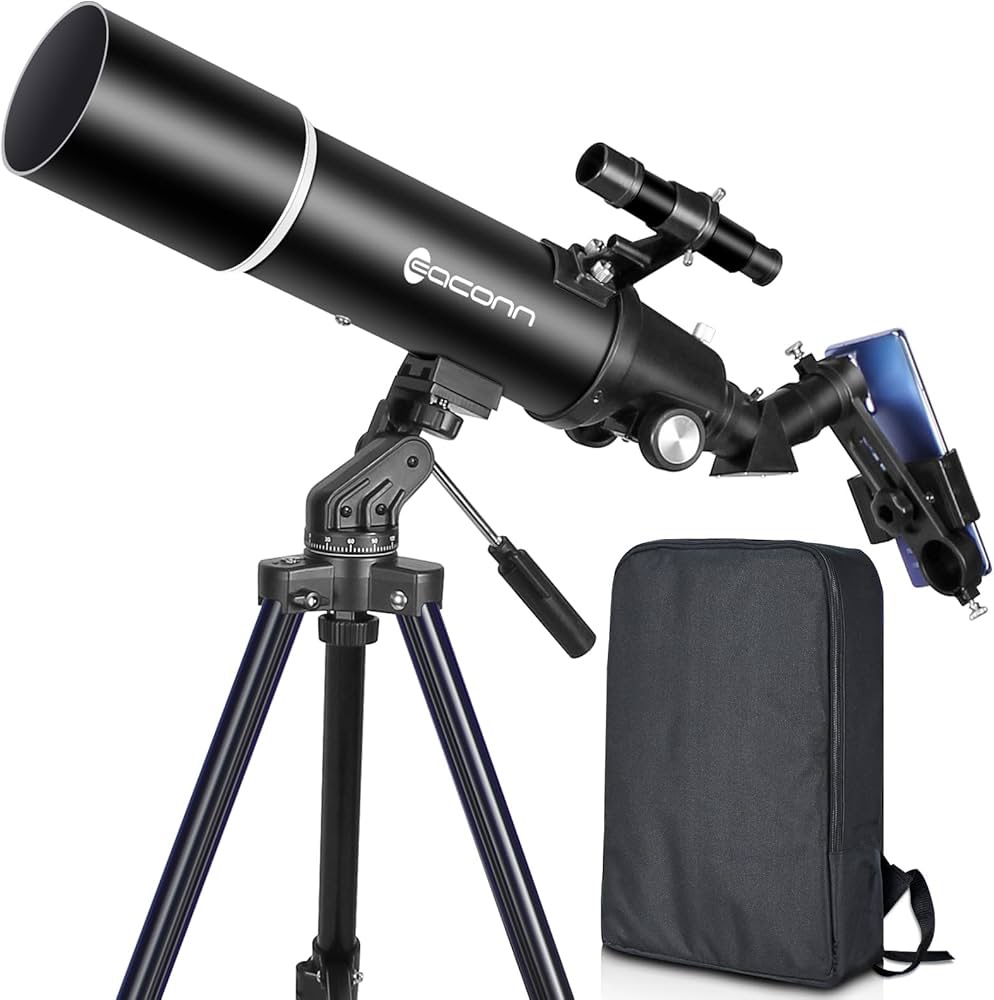 تلسکوپ نجومی EACONN 80mm | لنز اپتیک سبز و کوله پشتی