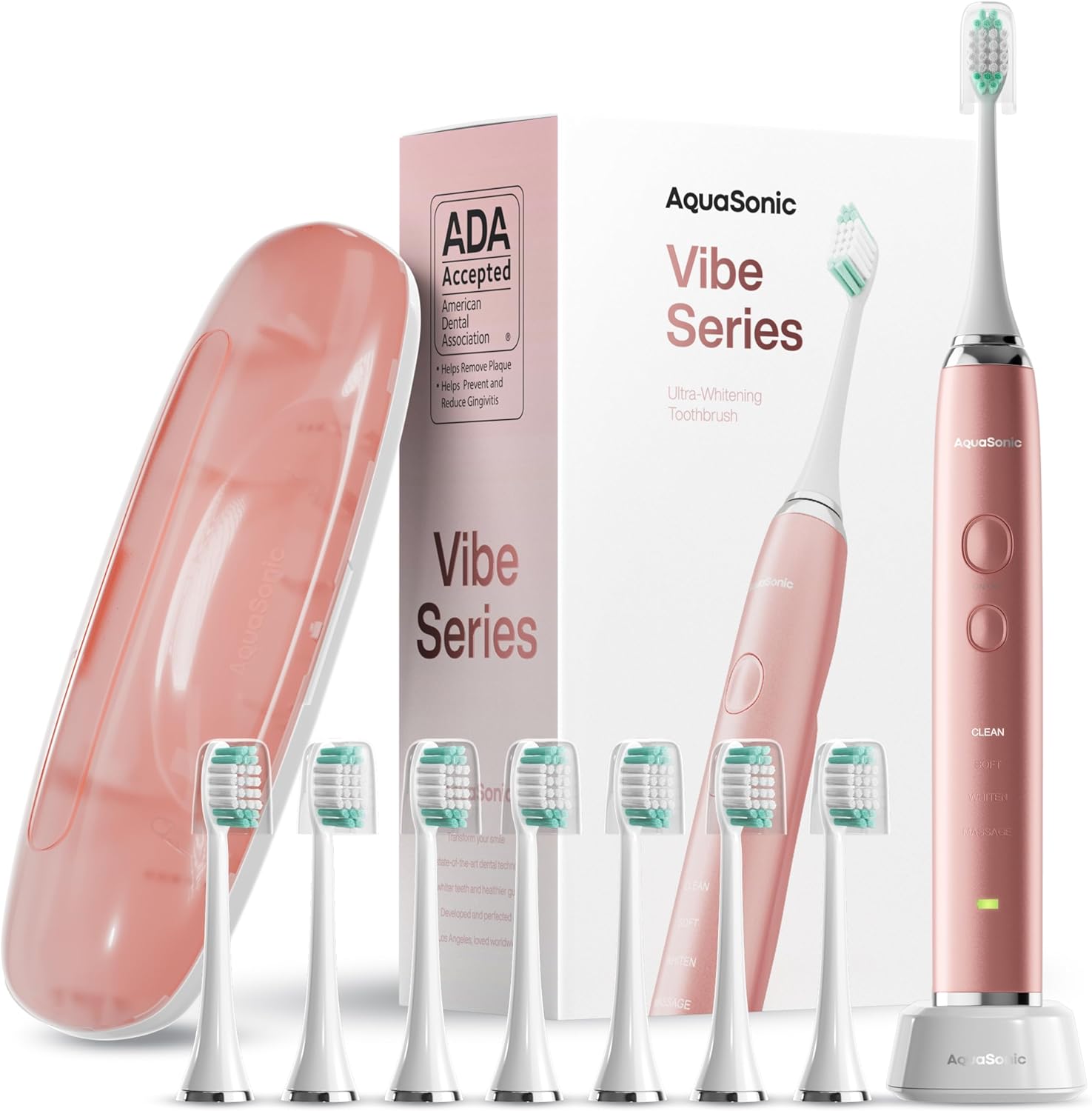 مسواک برقی فوق‌سفیدکننده سری Vibe مدل Aquasonic – دارای تأییدیه ADA