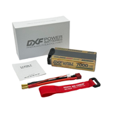 باتری لیپو DXF مدل GOLDEN NGP Plus، دو سل (2S)، ولتاژ ۷.۶ ولت، ظرفیت ۷۰۰۰ میلیآمپر ساعت، نرخ تخلیه 140C، سایز متوسط
