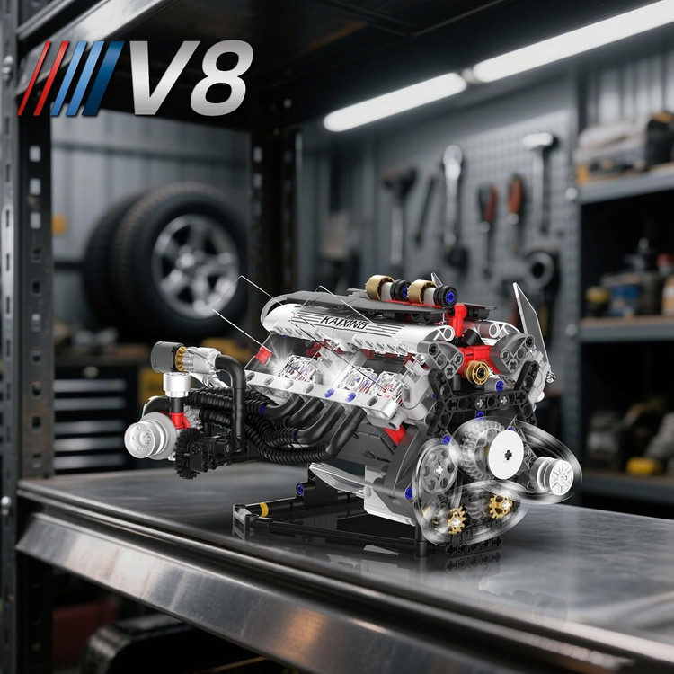 مجموعه موتور V8 Suplanet | کیت مکانیکی با نور و موتور (664 قطعه) | K96212