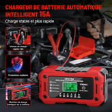 شارژر باتری خودرو YDBAO 15A 12V | پشتیبانی از LiFePO4، AGM و GEL