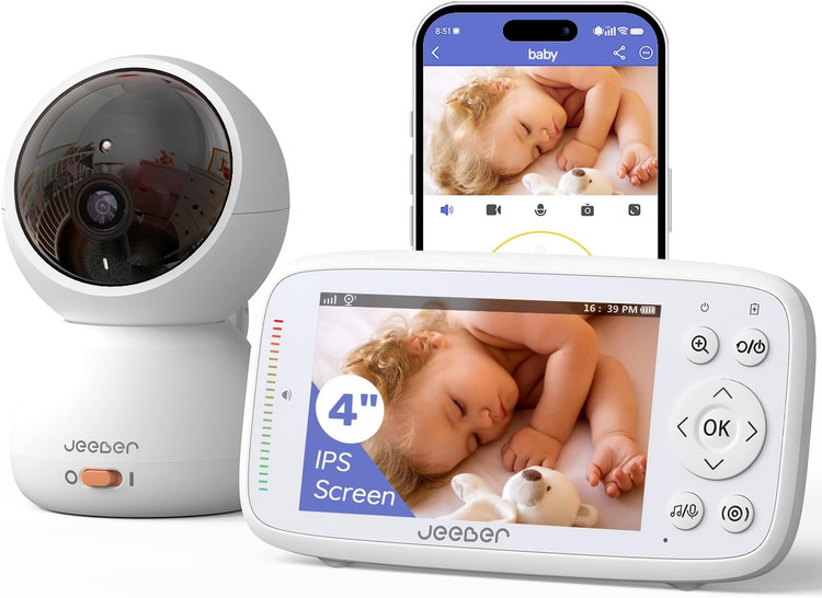 بیبی مانیتور هوشمند 1080P با صفحه نمایش 4 اینچی | چرخش 360 درجه و اتصال WiFi