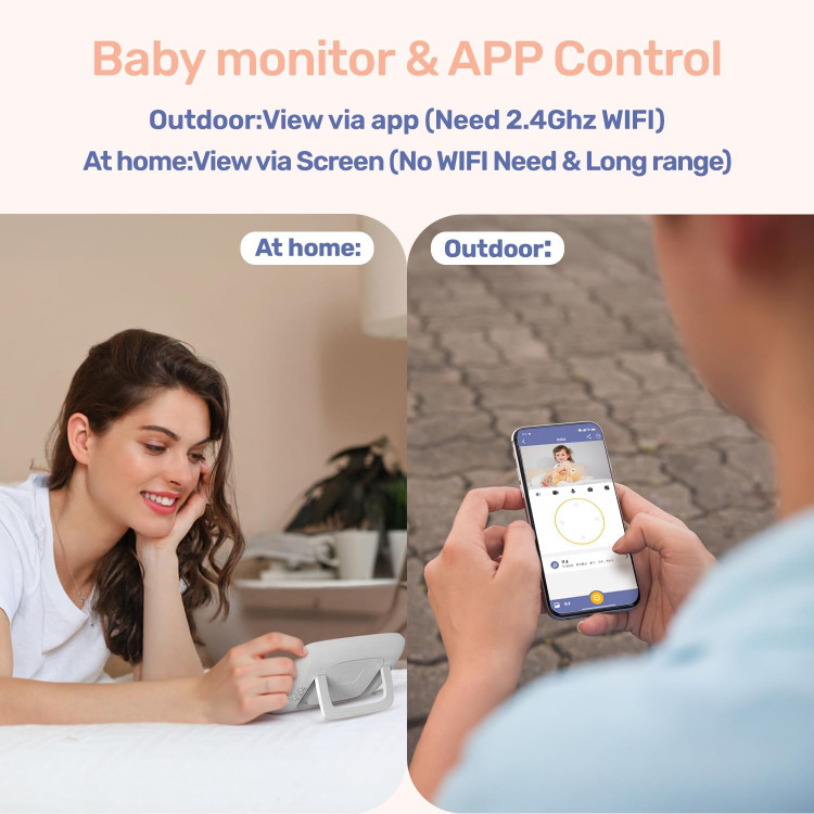بیبی مانیتور هوشمند 1080P با صفحه نمایش 4 اینچی | چرخش 360 درجه و اتصال WiFi