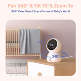 بیبی مانیتور هوشمند 1080P با صفحه نمایش 4 اینچی | چرخش 360 درجه و اتصال WiFi