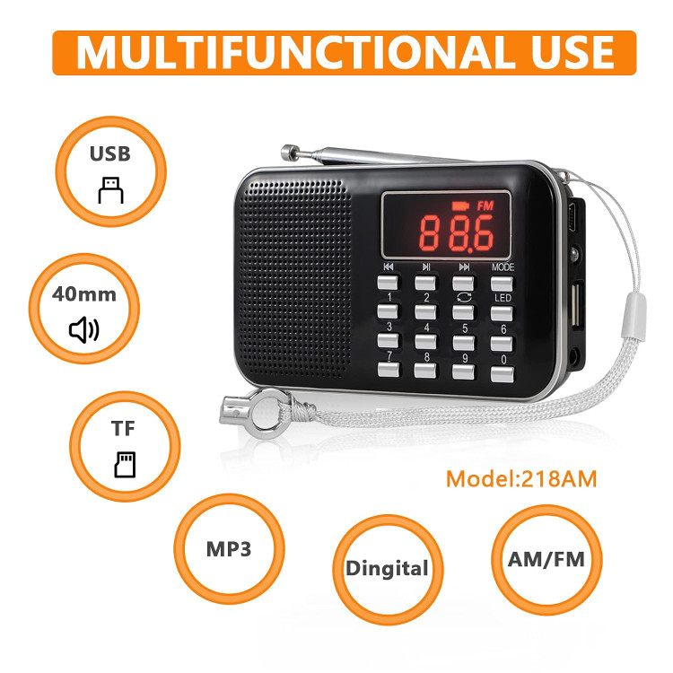 رادیو پرتابل شارژی مدل مینی؛ پخشکننده MP3، با قابلیت ضبط و باتری قدرتمند