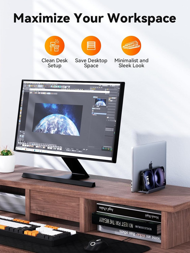 خرید داک استیشن و استند لپتاپ QUUGE | استند چندمنظوره با پشتیبانی از دو مانیتور 4K و شارژ 100W
