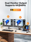 خرید داک استیشن و استند لپتاپ QUUGE | استند چندمنظوره با پشتیبانی از دو مانیتور 4K و شارژ 100W
