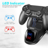 ایستگاه شارژ دسته PS4 برند OIVO - دارای تراشه ارتقایافته با قابلیت شارژ ۱.۸ ساعته
