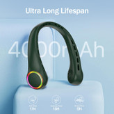 پنکه گردنی ITSHINY - پنکه قابل حمل، بدون پره و مینی USB، قدرتمند و بیصدا با باتری ۴۰۰۰ میلیآمپر ساعتی، دارای ۳ تنظیم سرعت، مناسب برای محیطهای باز، کمپینگ، دفتر کار و اتاق.